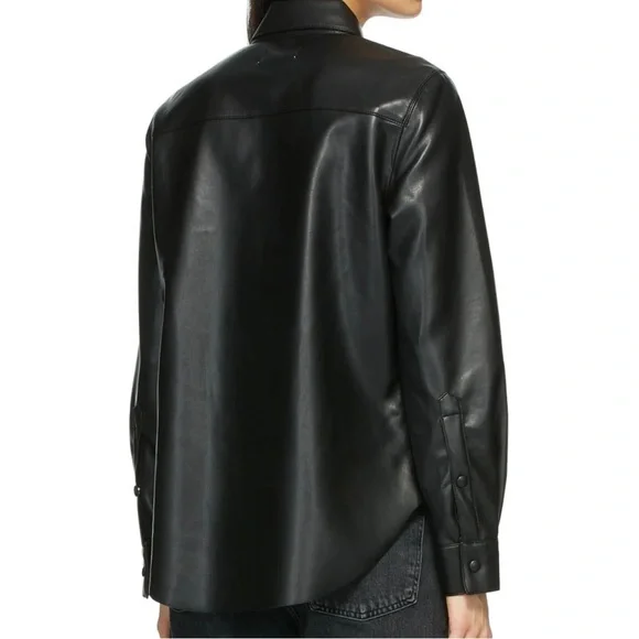 AGOLDE Paloma vegan leather shirt. 🖤 - Picture 4 of 10